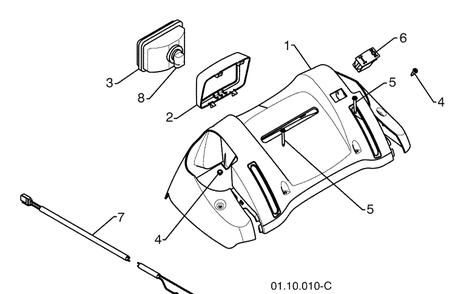 Handles 4 Diagram and Parts List for ST276EP (96191003200)(2009-09) Husqvarna Snow Blower