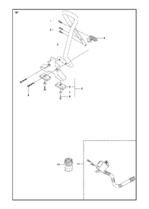Handle Diagram and Parts List for K970II 2014-02 Husqvarna Circular Saw