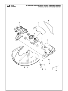Cutting Equipment Diagram and Parts List for 115IL (9670988001)(20182200001-Current) Husqvarna Edger