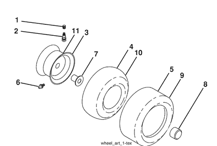 Repair Parts And Decals / Wheels And Tires 1 Diagram and Parts List for 2348LS (96043006400)(2008-11) Husqvarna Lawn Mower