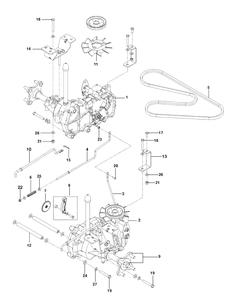 Hydraulic Pump- Motor Diagram and Parts List for RZ5424 (967003701)(2013-06) Husqvarna Lawn Mower