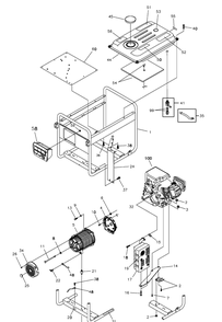 Main Unit Diagram and Parts List for 030369-0  Husqvarna Generator