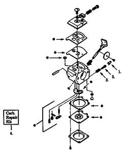 Carburetor Details Diagram and Parts List for 21LCN 1994-12 Husqvarna Edger