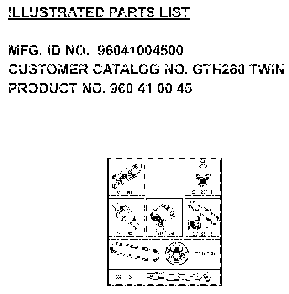 Frequently Used Parts Diagram and Parts List for GTH260TWIN (96041004500, 960410045)(2007-02) Husqvarna Lawn Tractor