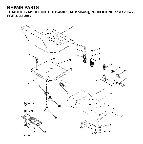 Seat Diagram and Parts List for YTH1542XP (HAU15H42J, 954170225)(2004-09) Husqvarna Lawn Tractor