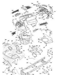 Chassis / Frame Diagram and Parts List for YTH26V54 (96043011100)(2010-11) Husqvarna Lawn Tractor