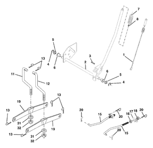 Mower Lift Diagram and Parts List for LT18542 (954571748-A)(2003-11) Husqvarna Lawn Tractor