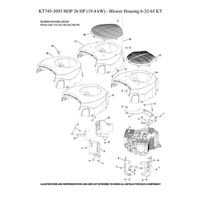 Engine >> Blower Housing Diagram and Parts List for 96043029500  Husqvarna Lawn Tractor