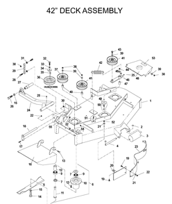42inch Cutting Deck Diagram and Parts List for IZ4218 (968999204)(2004-08) Husqvarna Lawn Mower