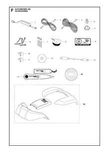Accessories Diagram and Parts List for 308 2013-01 Husqvarna Lawn Mower