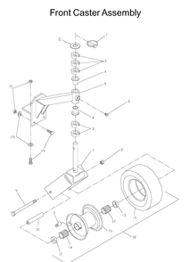 Casters Diagram and Parts List for WG3613P (968999116)(2005-11) Husqvarna Lawn Mower