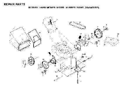 Repair Parts Diagram and Parts List for 560HS (954140058E, 532702511)(1999-12) Husqvarna Lawn Mower
