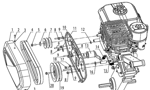 Belt Diagram and Parts List for TF338P  Husqvarna Cultivator