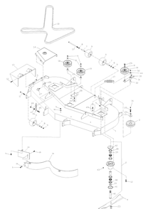 Front Deck Assembly 72 Inch Diagram and Parts List for ZTH7227KOB (968999225) (033600000 and Up)(2004-09) Husqvarna Lawn Mower