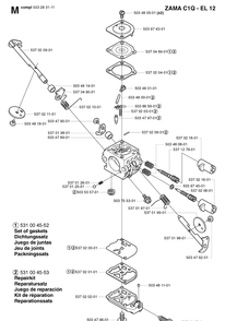 Carburetor Details Diagram and Parts List for 326EX 20020500001-20144799999 Husqvarna Edger