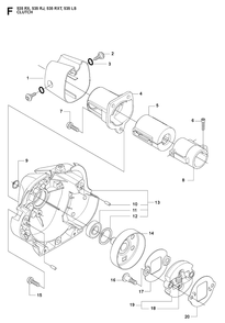 Clutch Diagram and Parts List for 535RX  Husqvarna Brush Cutter