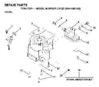 Engine Diagram and Parts List for LR122 (954140014B)(1999-03) Husqvarna Lawn Tractor