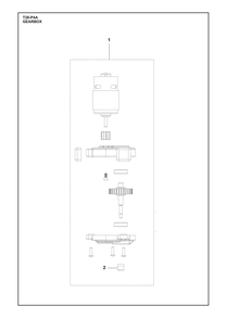 Gearbox Diagram and Parts List for T28-P4A  Husqvarna Trimmer