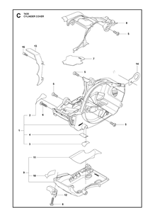 Cylinder Cover 2 Diagram and Parts List for T435  Husqvarna Chainsaw
