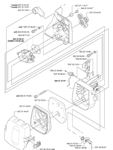 Air Filter / Carburetor Diagram and Parts List for 335RJX 2006-05 Husqvarna Trimmer