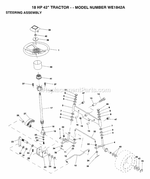 Seat Diagram and Parts List for WE1842A 1993 Husqvarna Lawn Tractor