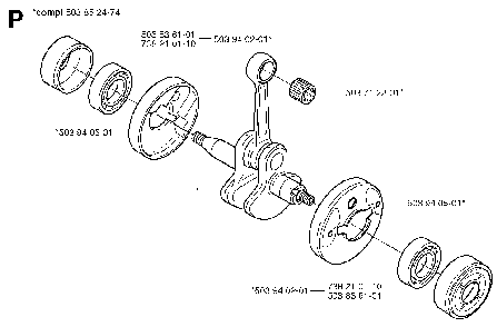 Crankshaft Diagram and Parts List for 325RXT 2002-01 Husqvarna Brush Cutter