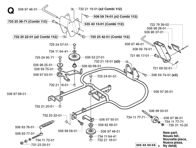 Frame Diagram and Parts List for PR15 2002-02 Husqvarna Lawn Mower