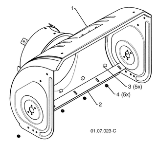 Auger Housing / Impeller Assembly 2 Diagram and Parts List for ST276EP (96191003200)(2009-09) Husqvarna Snow Blower
