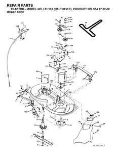 Mower Deck / Cutting Deck Diagram and Parts List for LTH151 (954170202-C)(2004-09) Husqvarna Lawn Tractor