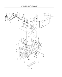 Hydraulic Frame Diagram and Parts List for PZ29D (96655480101)(2015-02) Husqvarna Lawn Mower
