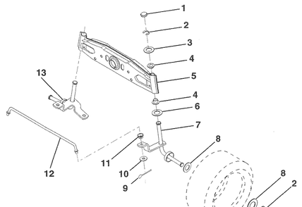 Front Axle Diagram and Parts List for LR120 (HU1236B)(954000412)(1992-10) Husqvarna Lawn Mower