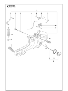 Fuel Tank 8 Diagram and Parts List for 372XP XPG Husqvarna Chainsaw