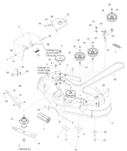 42 Inch Cutting Deck Diagram and Parts List for EZ4624 (968999657)(2008-08) Husqvarna Lawn Mower