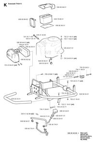 Engine Diagram and Parts List for PF21 2002-03 Husqvarna Lawn Tractor