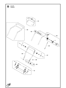 Handle Diagram and Parts List for LC137I (970500901)(970500904) Husqvarna Lawn Mower