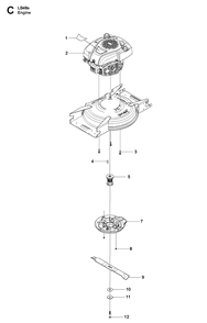 Engine Diagram and Parts List for LB48E  Husqvarna Lawn Mower