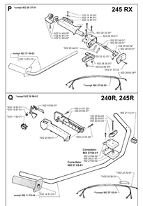 Handle And Controls Diagram and Parts List for 245R 19984000001-20023100000 Husqvarna Brush Cutter