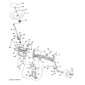 Steering Diagram and Parts List for 96043025900  Husqvarna Lawn Tractor