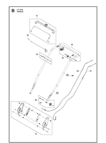 Handle Diagram and Parts List for LC151S 970488402 Husqvarna Lawn Mower