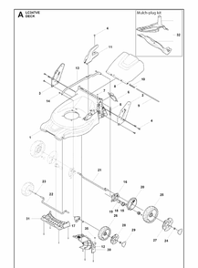 Mower Deck / Cutting Deck Diagram and Parts List for LC347VE (970541401)(2022) Husqvarna Lawn Mower