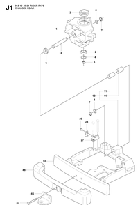 Transmission Diagram and Parts List for RIDER175 (965104901)(2007-01) Husqvarna Lawn Mower