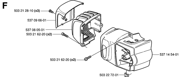Cover Diagram and Parts List for 326HD75 (X-SERIES)(20020500001-20030100000) Husqvarna Hedge Trimmer