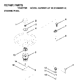 Steering Diagram and Parts List for LR120 (954830051A)(1995-08) Husqvarna Lawn Tractor