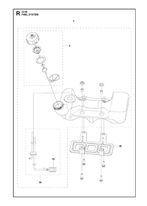 Fuel System Diagram and Parts List for 331R 20191400001 & Above Husqvarna Brush Cutter