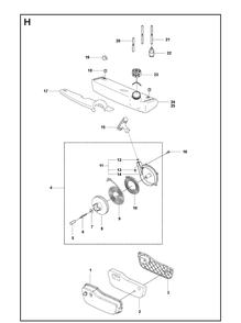 Fuel Tank, Starter And Air Filter Diagram and Parts List for 356BF  Husqvarna Leaf Blower / Vacuum