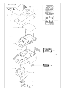 Cylinder Cover Assembly And Filter Bottom And Filter Cover And Air Nozzle Diagram and Parts List for K760CUT-N-BREAK 2009-11 Husqvarna Table Saw Accessories