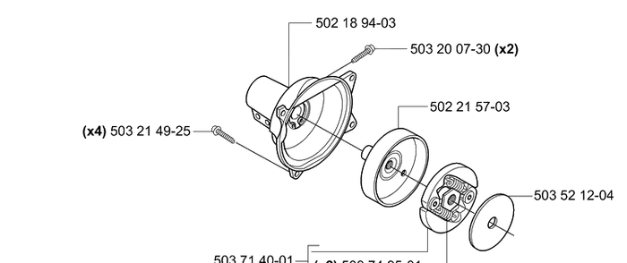 Clutch/Drum Diagram and Parts List for 232L 2006-01 Husqvarna Trimmer