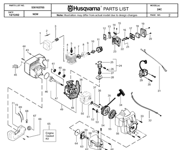 Part Location Diagram of 530071545 Husqvarna Cylinder