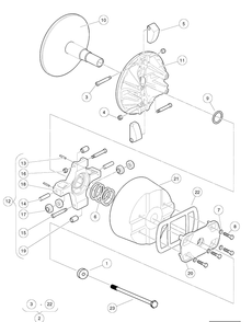 Drive Clutch - Gasoline Vehicles Diagram and Parts List for HUV4421GXP 2009 Husqvarna Lawn Tractor