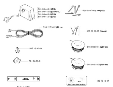 Mounting Hardware Diagram and Parts List for 230ACX 2007-07 Husqvarna Lawn Mower